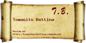 Tomasits Bettina névjegykártya